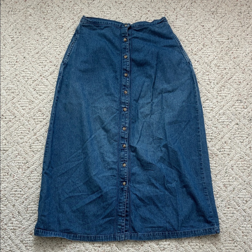 Vintage Bobbie Brooks Denim Button Down A-Line Skirt